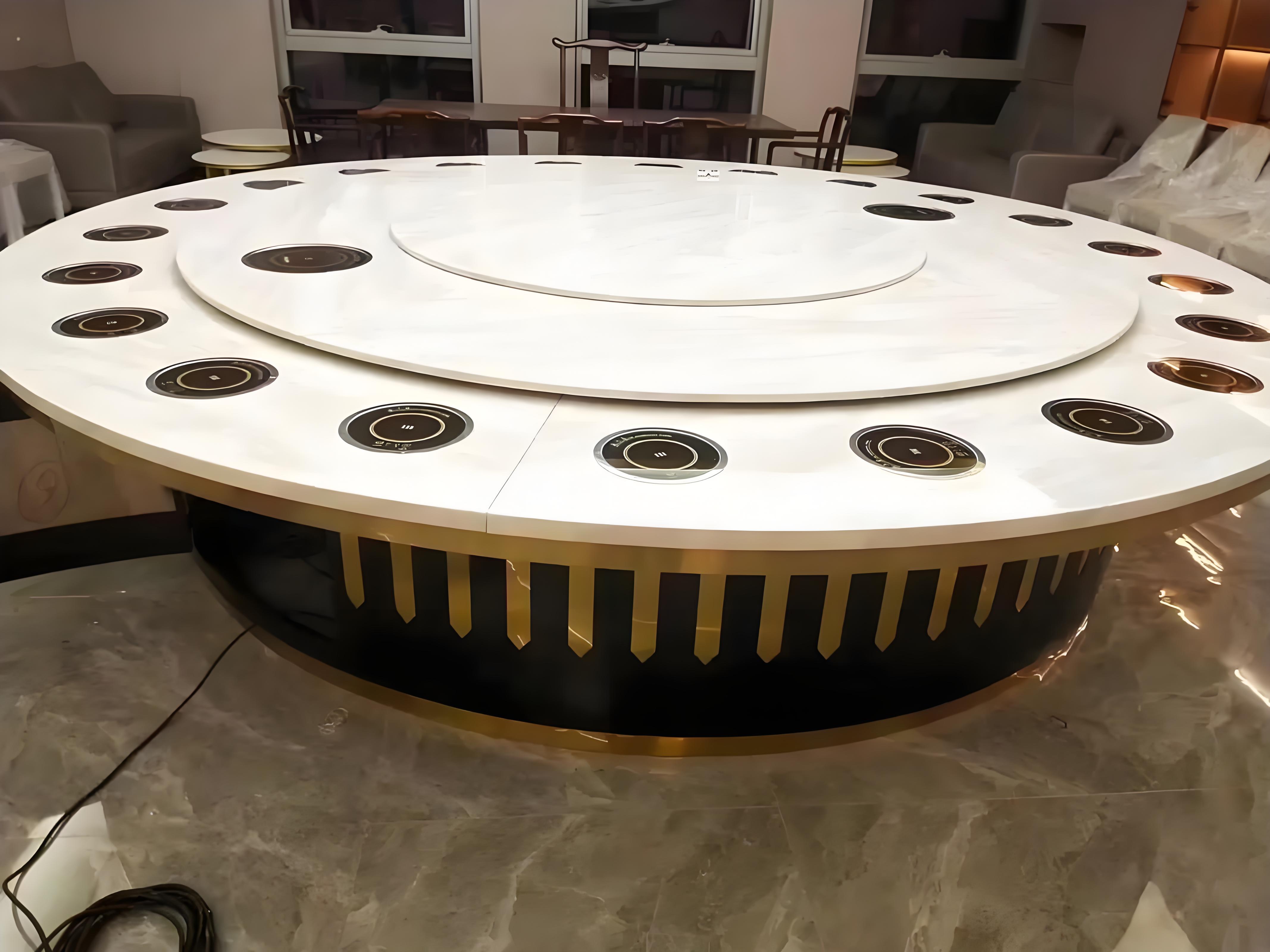 焦作市旋转火锅桌中餐桌 - 方案